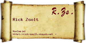 Rick Zsolt névjegykártya